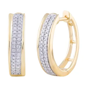 0.20ct Diamond Huggie Earrings In 9Ct Yellow Gold