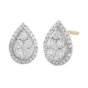 0.20ct Diamond Pear Cut Stud Earrings In 9Ct Yellow Gold