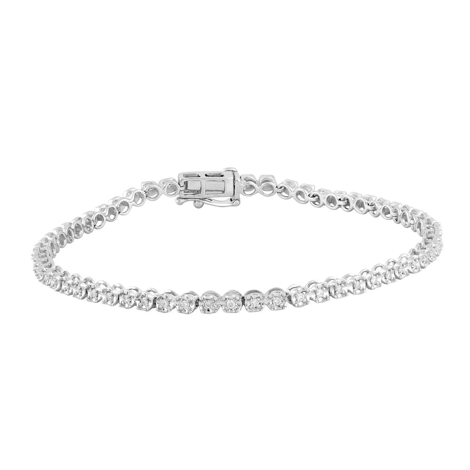 0.48ct Diamond Bracelet In 9Ct White Gold