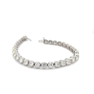 10.90 CTTW NATURAL DIAMOND TENNIS BRACELET SET 14 KARAT WHITE GOLD REGARD JEWELRY AUSTIN,