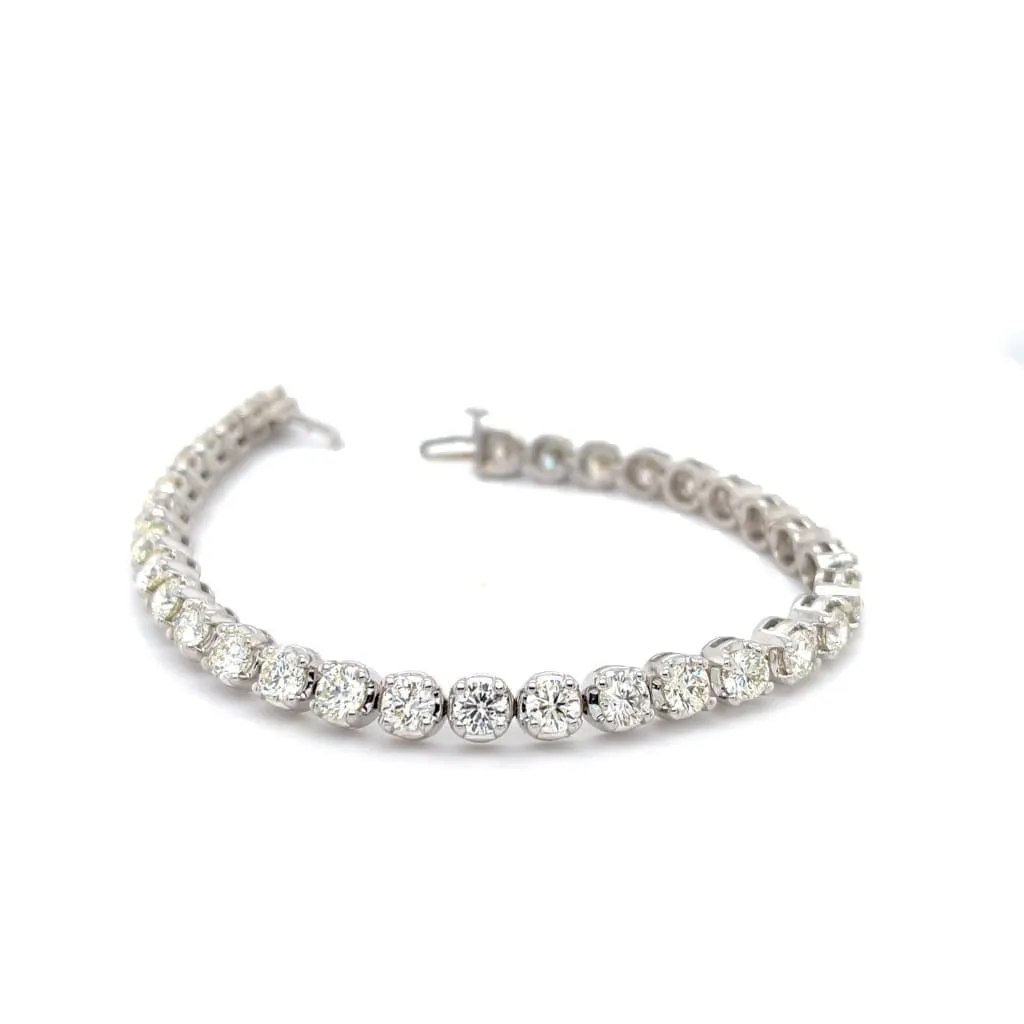 10.90 CTTW NATURAL DIAMOND TENNIS BRACELET SET 14 KARAT WHITE GOLD REGARD JEWELRY AUSTIN,
