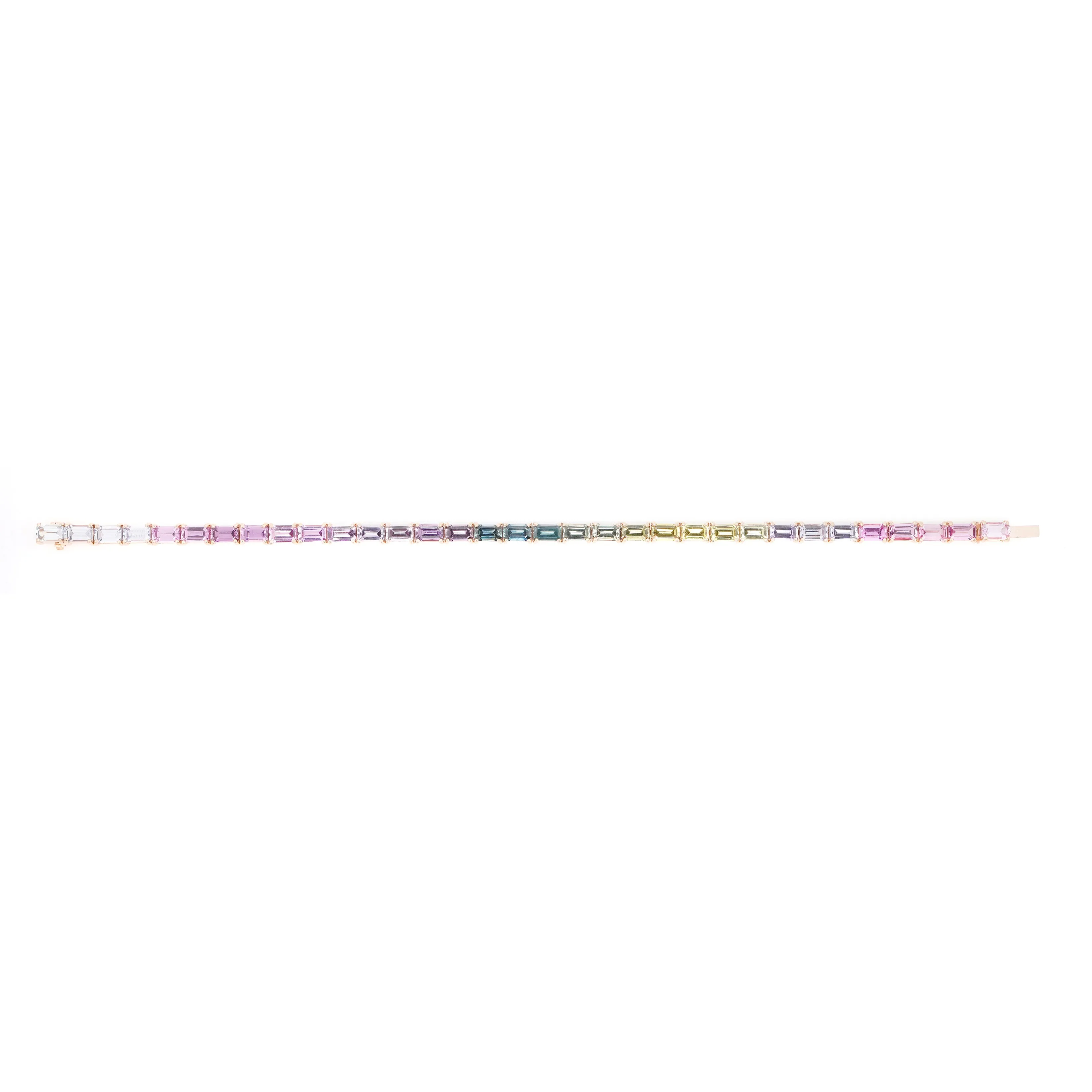 12.34 cts Octagon Fancy Sapphire Tennis Bracelet