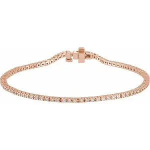 14K Gold 7/8 CTW Diamond Line 7 1/4’ Bracelet Regard Jewelry Austin, Texas
