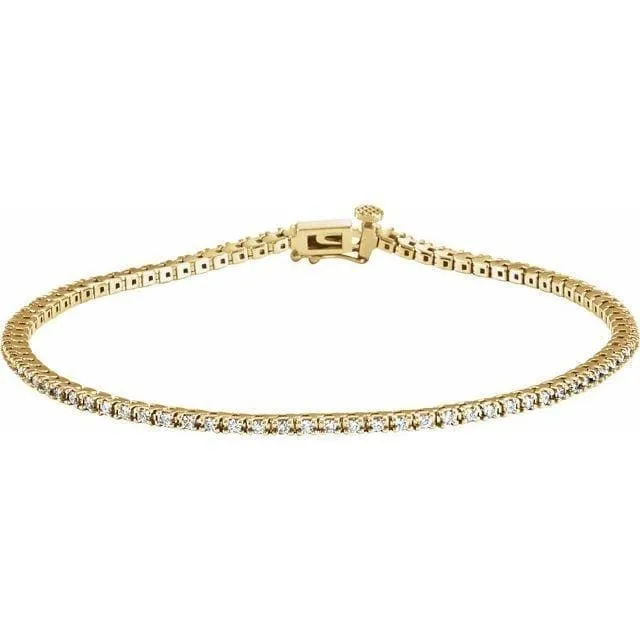 14K Gold 7/8 CTW Diamond Line 7 1/4’ Bracelet Regard Jewelry Austin, Texas