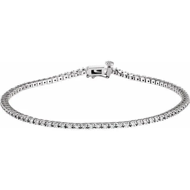 14K Gold 7/8 CTW Diamond Line 7 1/4’ Bracelet Regard Jewelry Austin, Texas