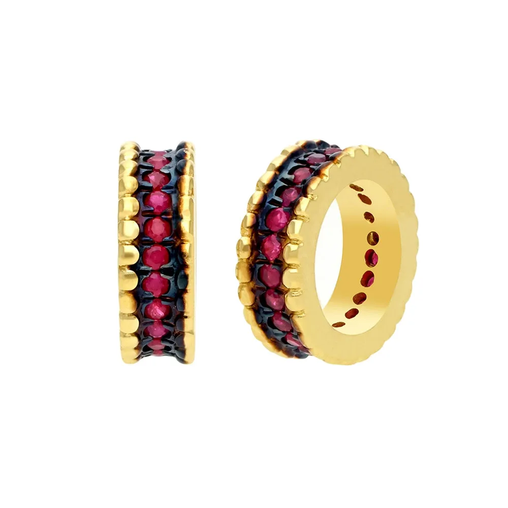 14k Gold Blue Sapphire Rondelle Bead / Roundel Bead 3x9mm