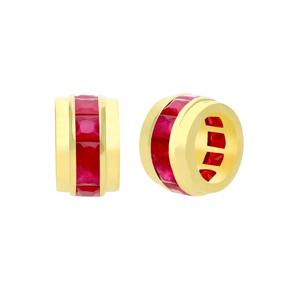 14k Gold Blue Sapphire Rondelle Bead / Roundel Bead 5.60x9mm