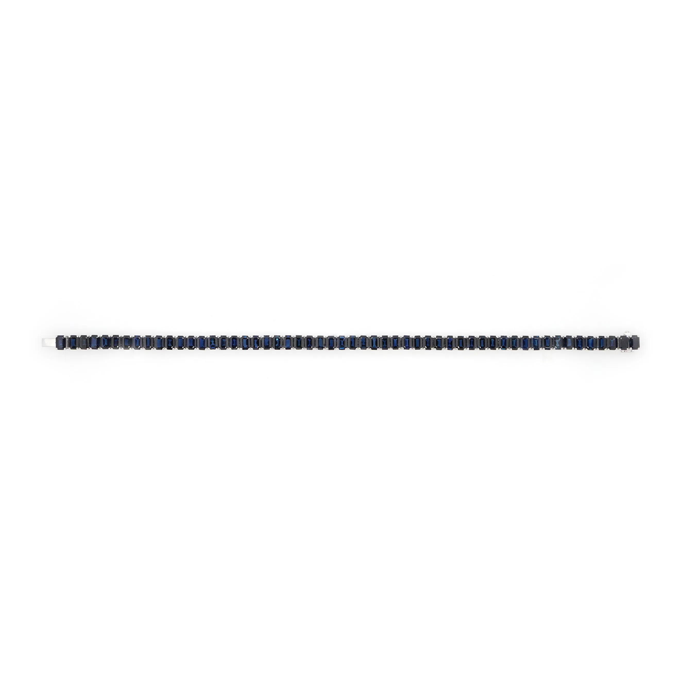 15.55 cts Octagon Blue Sapphire Tennis Bracelet