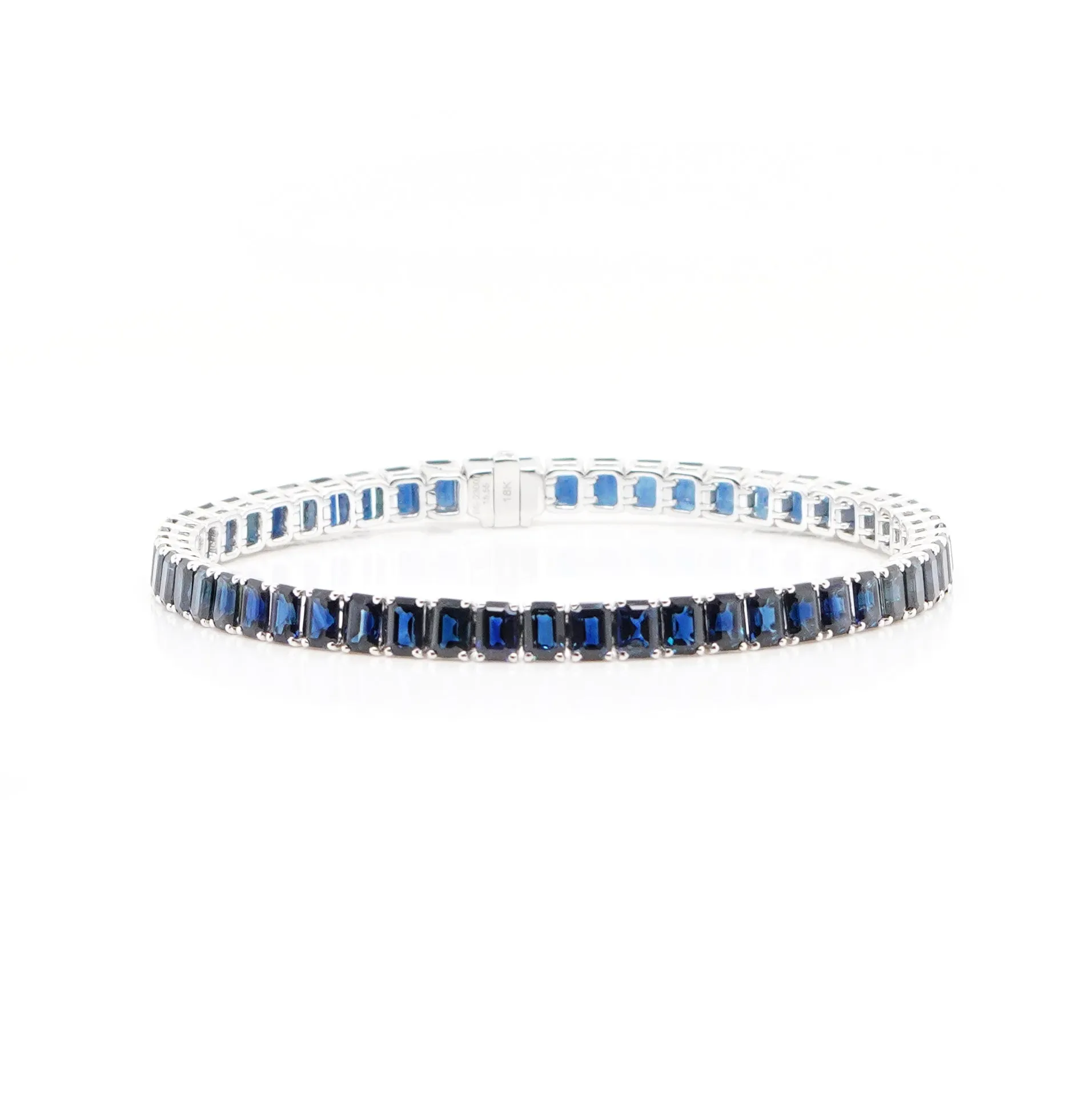 15.55 cts Octagon Blue Sapphire Tennis Bracelet