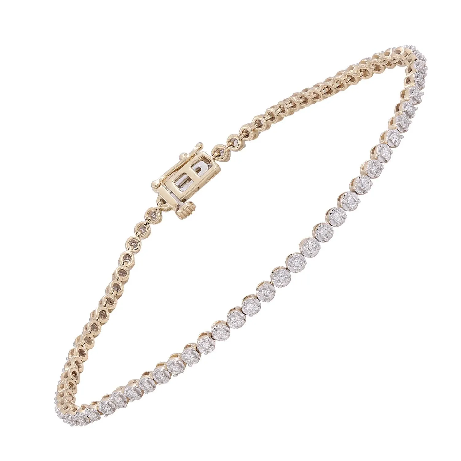 1ct Diamond Bracelet In 9Ct Yellow Gold