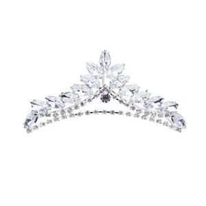 Bridal Wedding Jewelry Crystal Rhinestone Simple Chic Teardrop Hair Tiara Silver