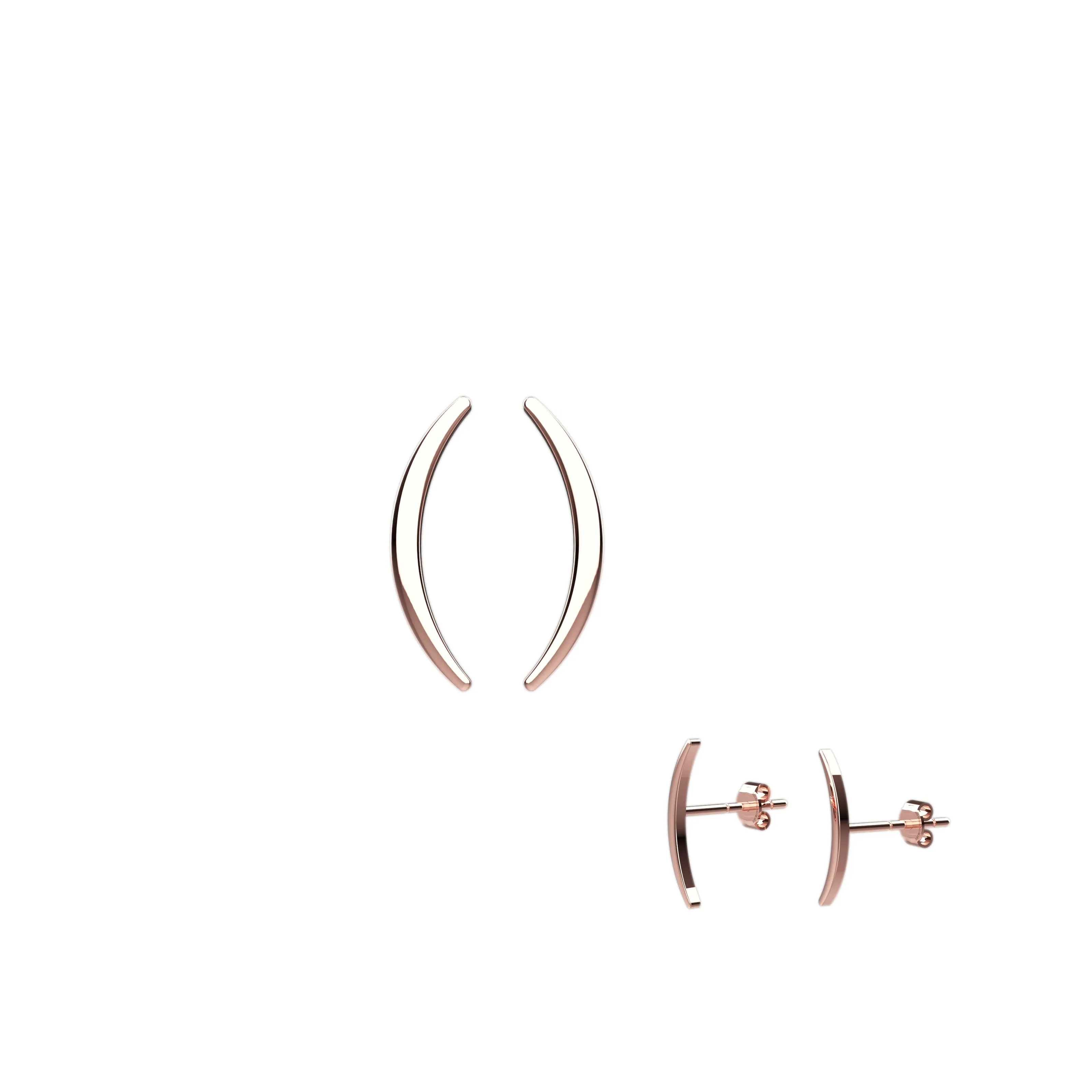 Crescent Moon piercing ear studs