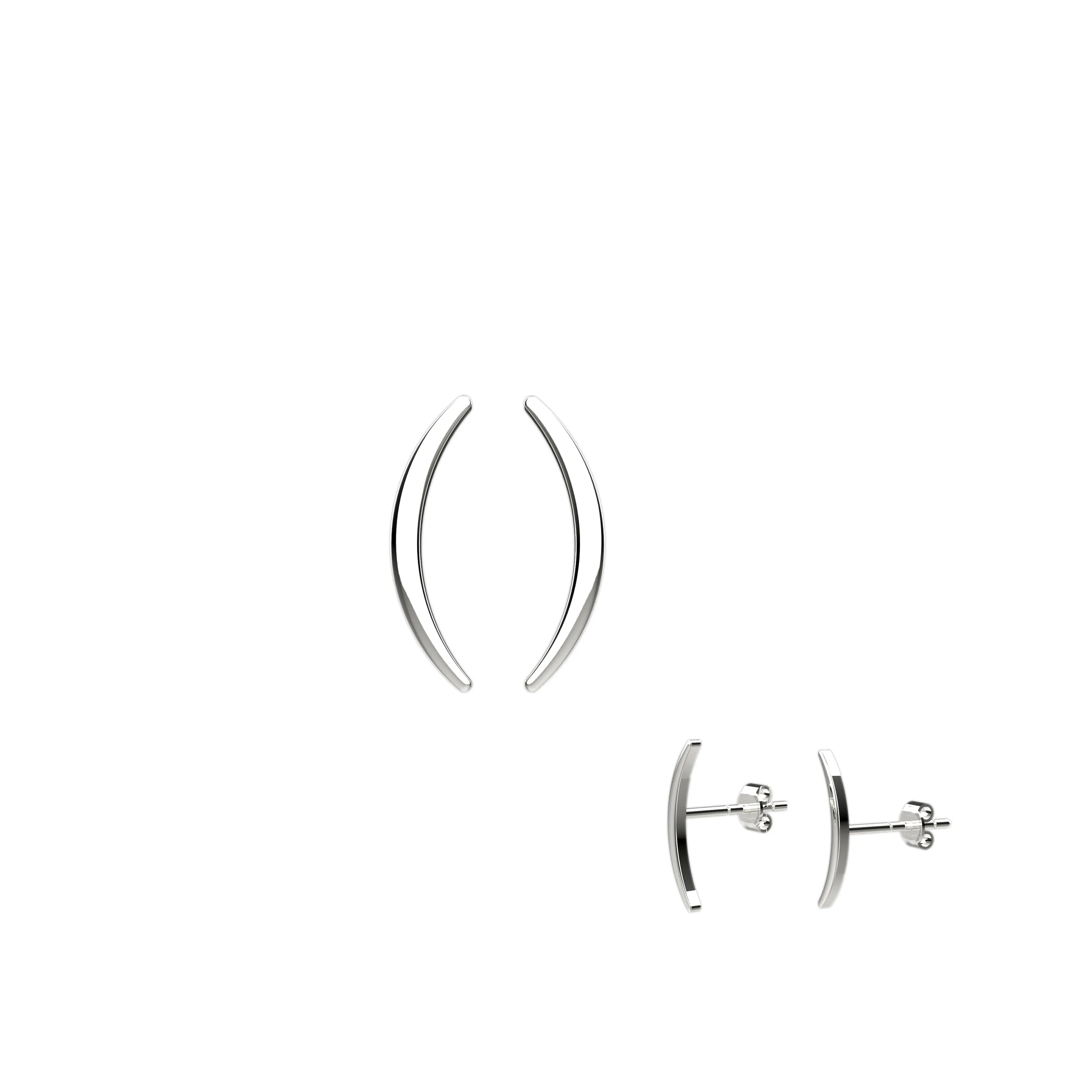 Crescent Moon piercing ear studs