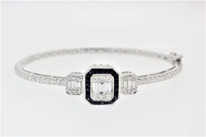 Diamond and sapphire bangle bracelet SKU B016)