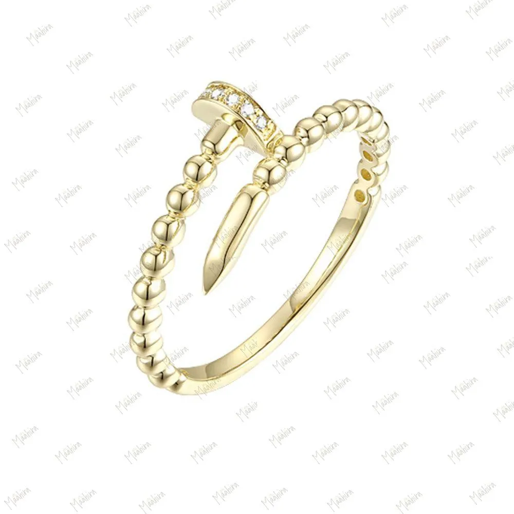 Diamond Dainty Nail Ring in US Size 6.5