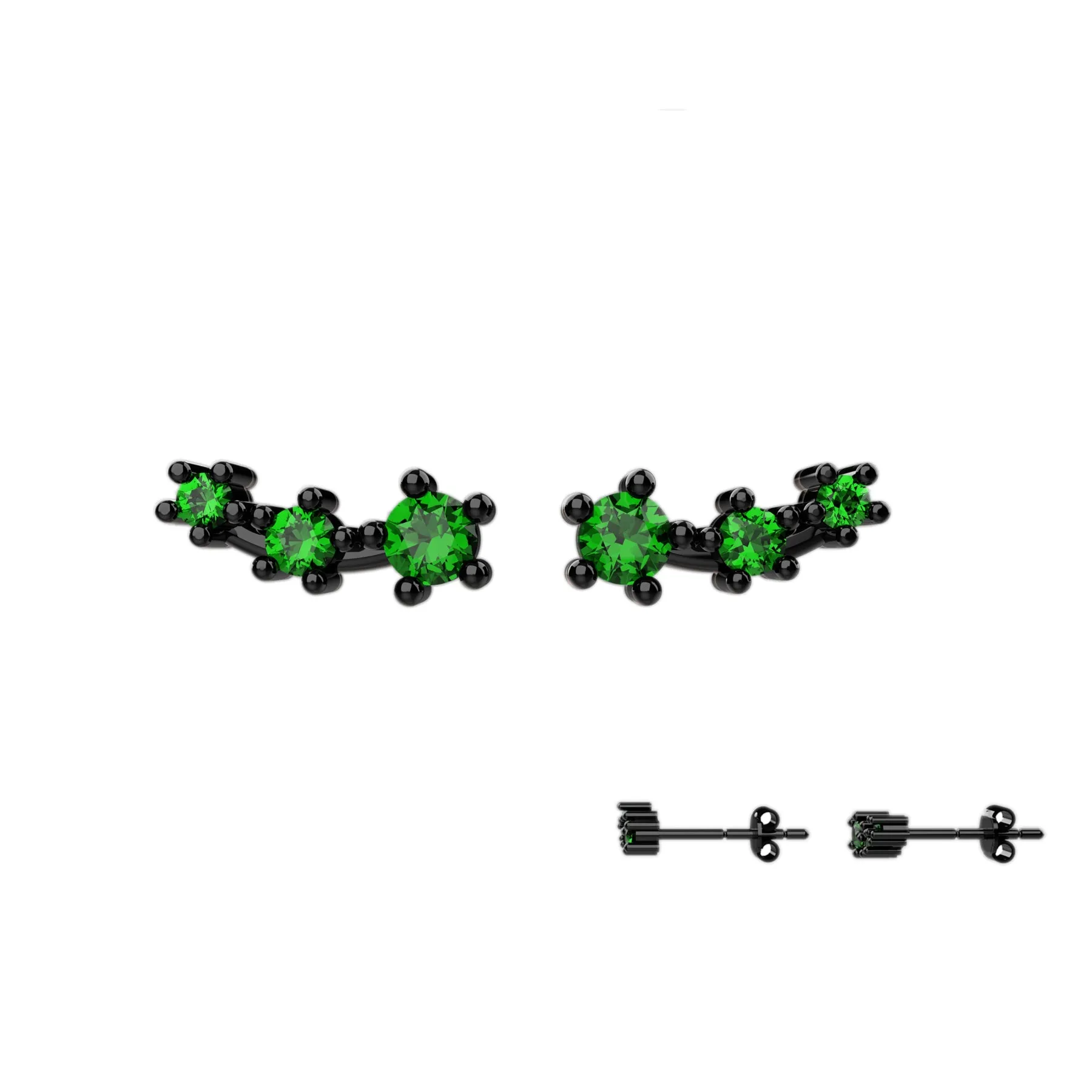 Ear Climber Studs In Emerald jewelry