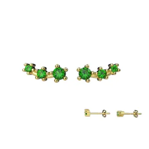 Ear Climber Studs In Emerald jewelry
