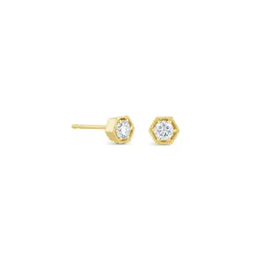Hexagon Diamond Stud Earrings