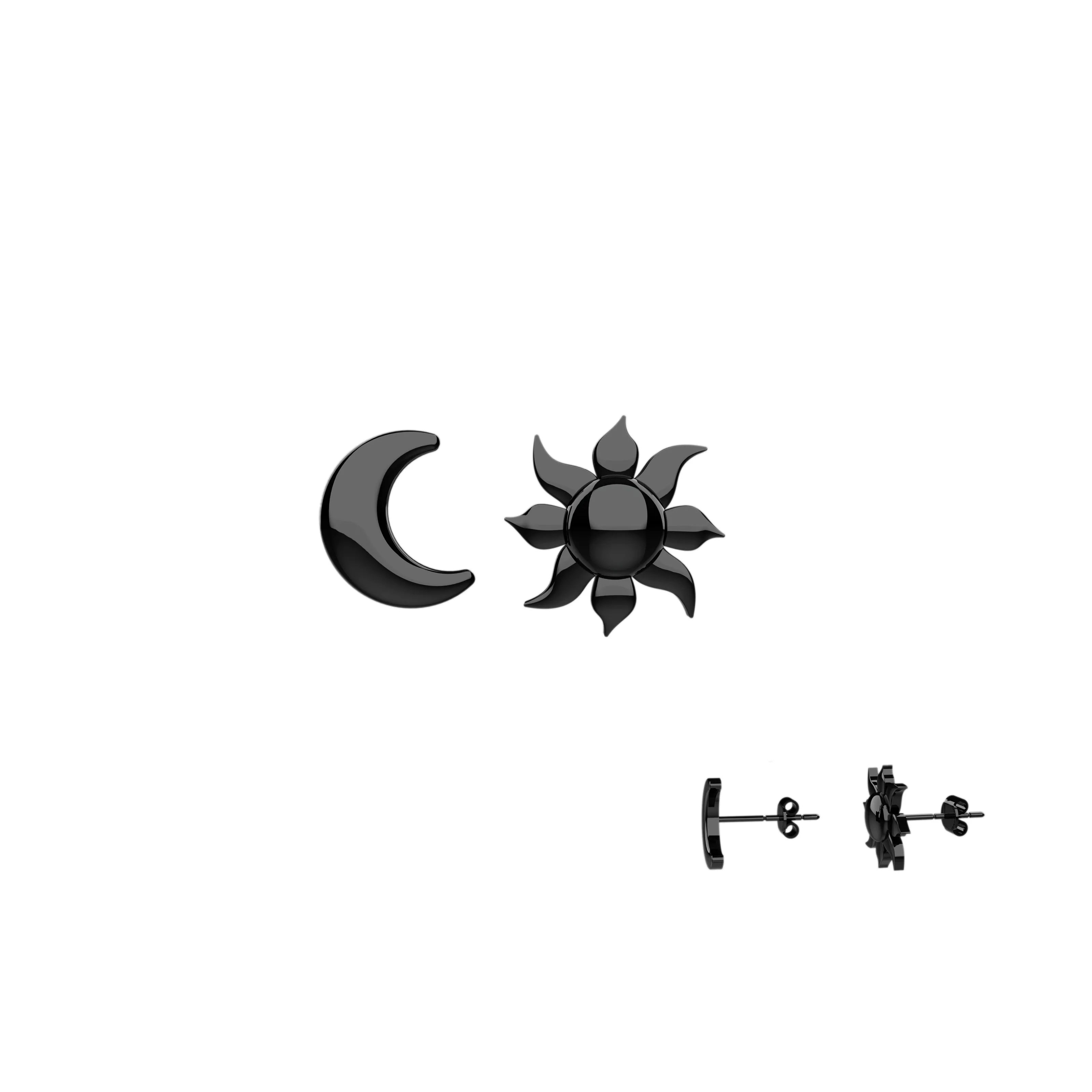 light Sun Moon ear stud jewelry