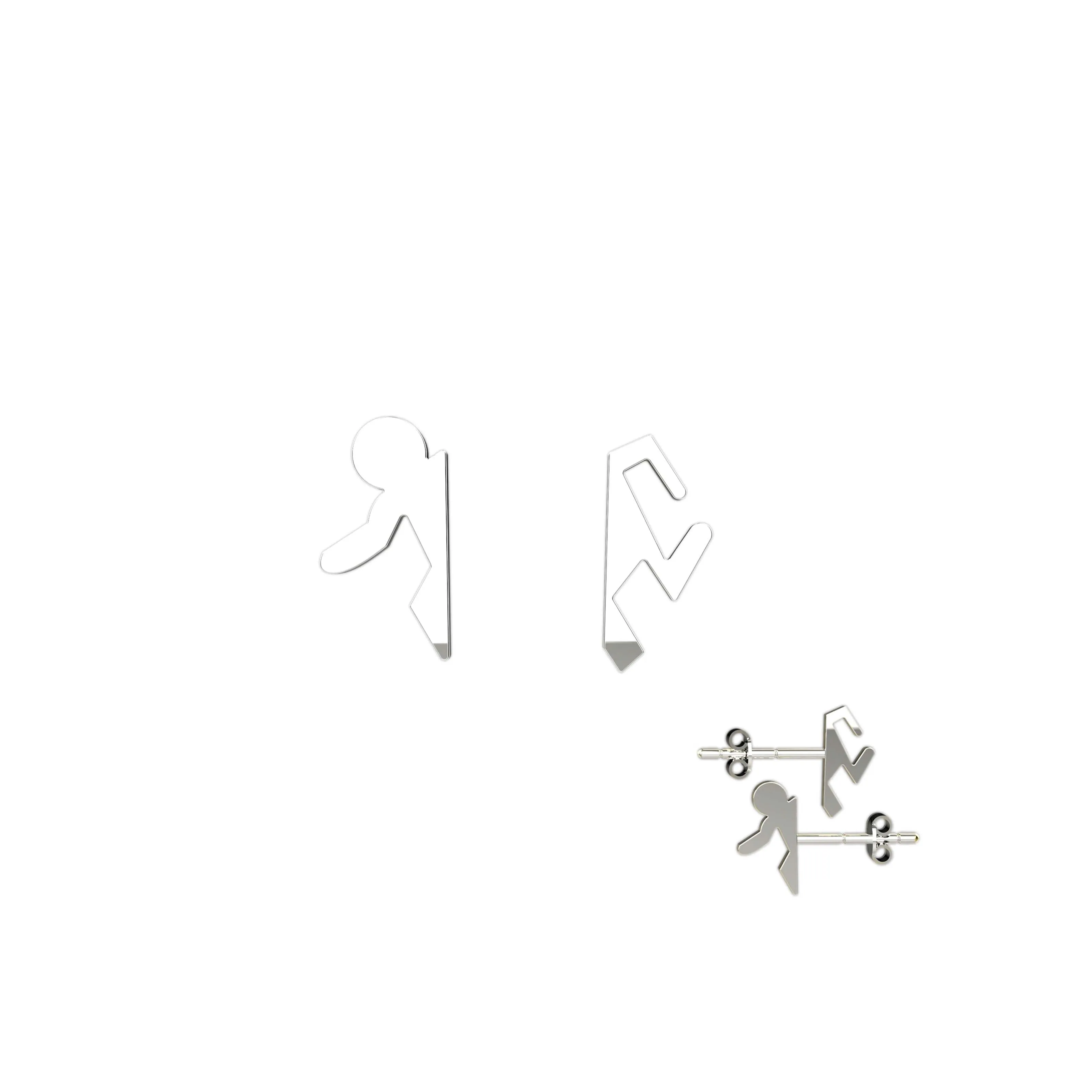 Man Shape Stud In Earrings