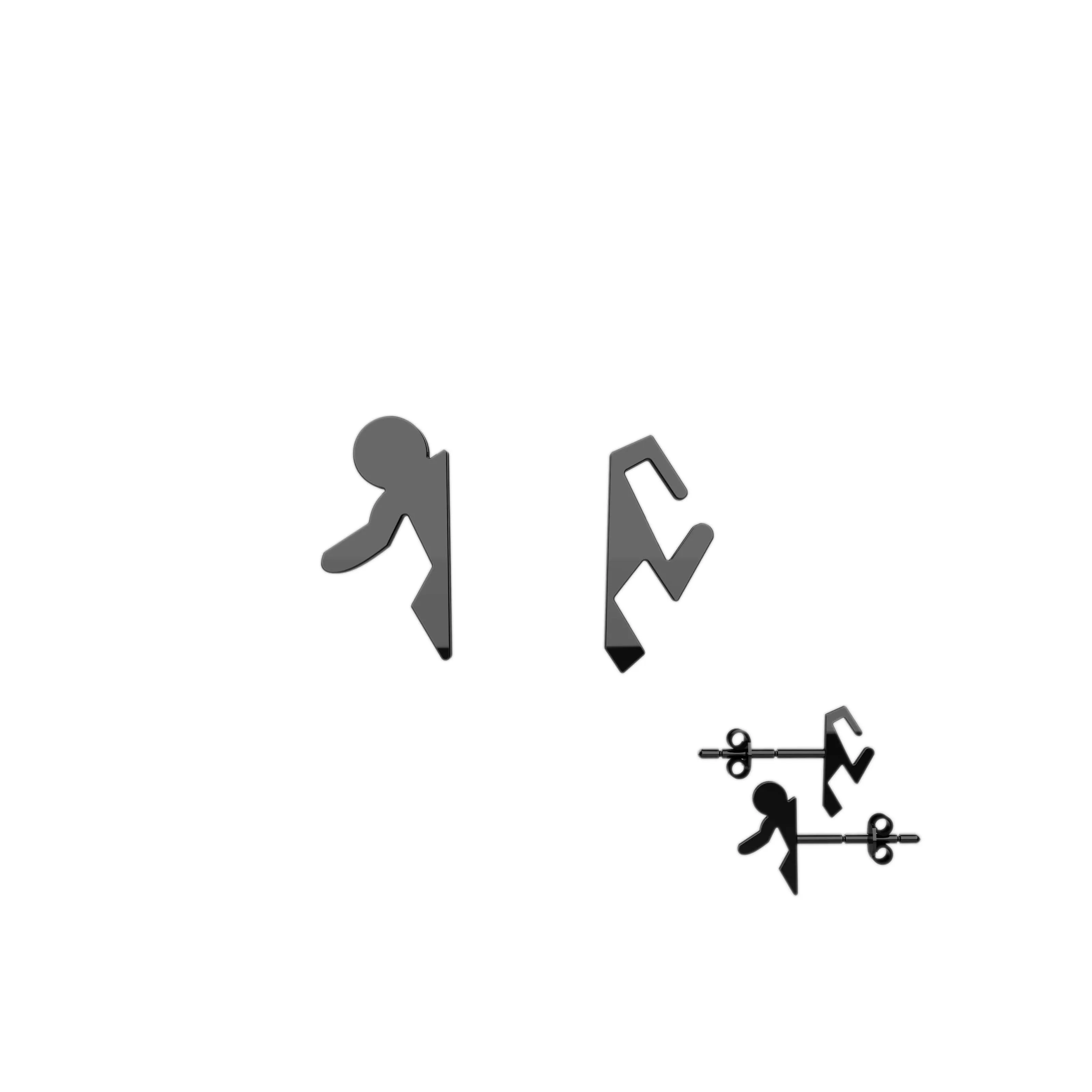 Man Shape Stud In Earrings