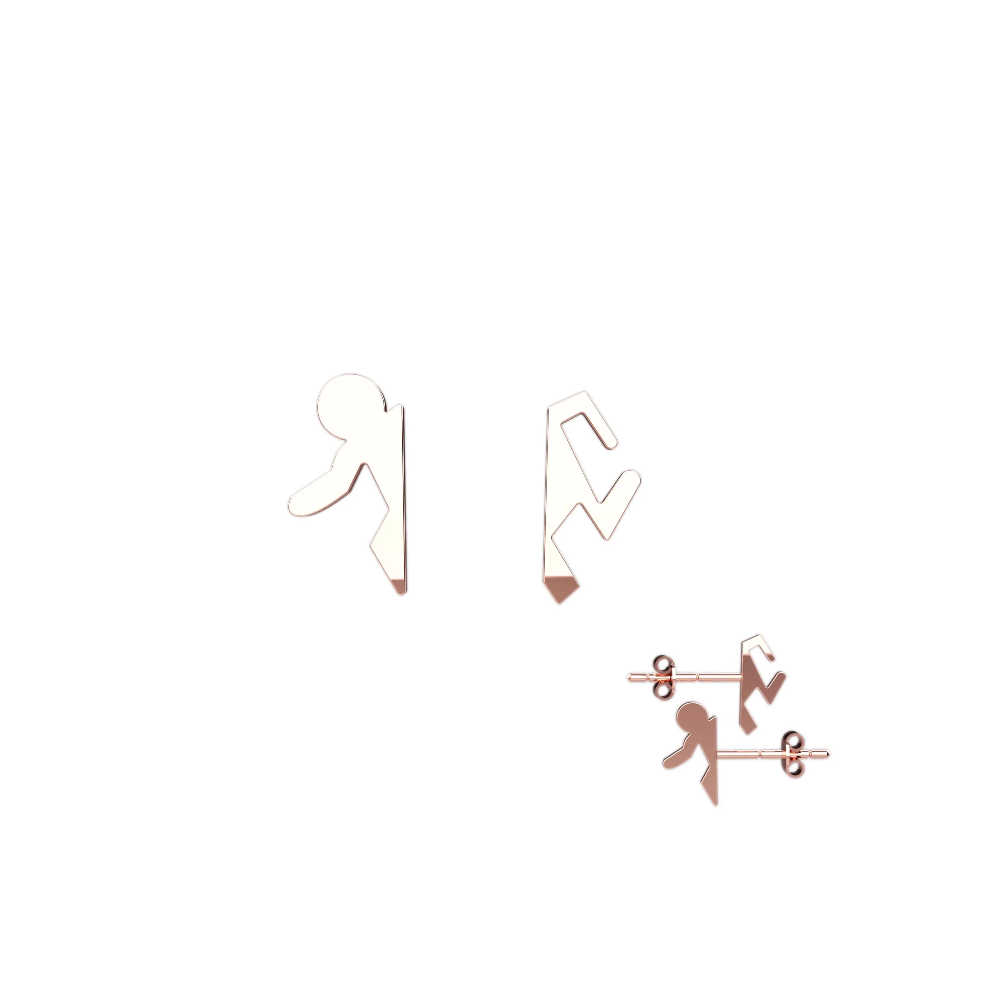 Man Shape Stud In Earrings