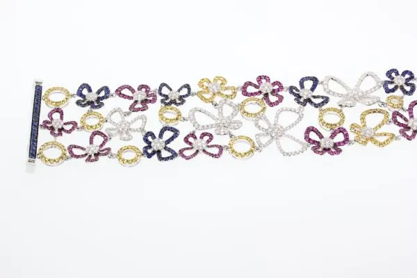Multi-colored sapphire bracelet (SKU B014)
