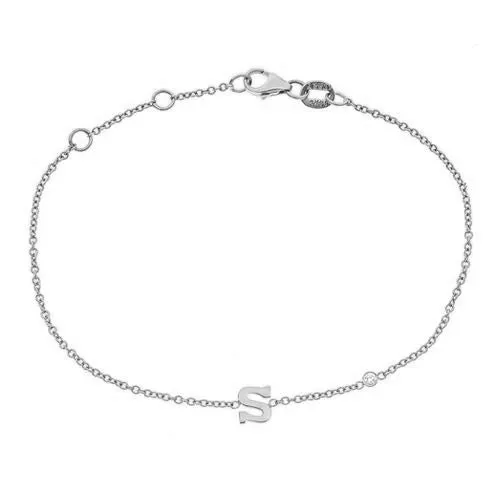 Personalized 14k Mini Initial with Diamond Bracelet - BM111D