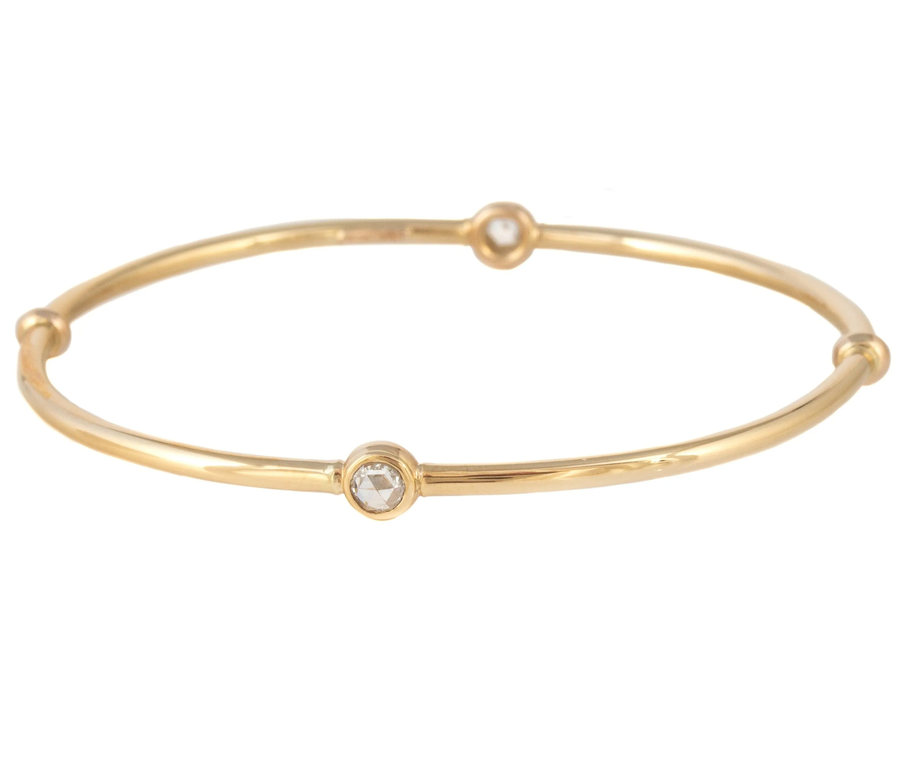 Rose Cut Diamond Bangle Bracelet