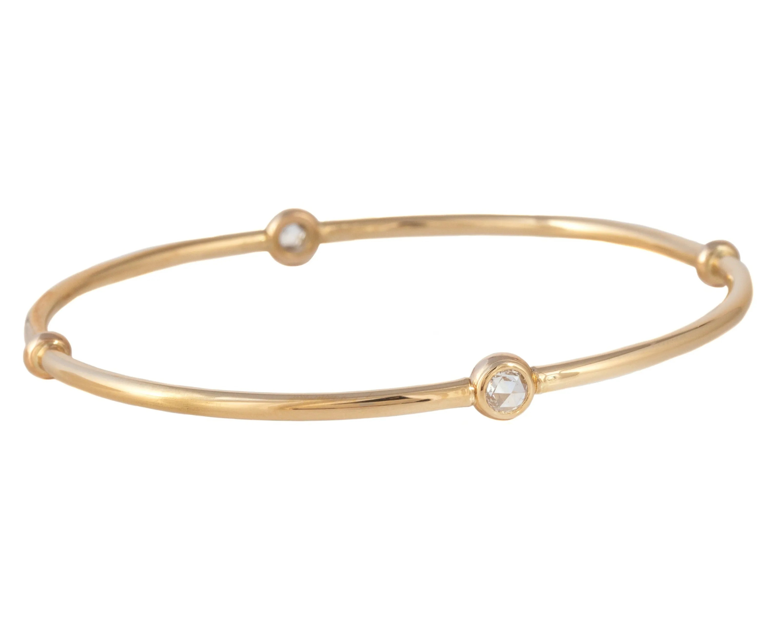 Rose Cut Diamond Bangle Bracelet