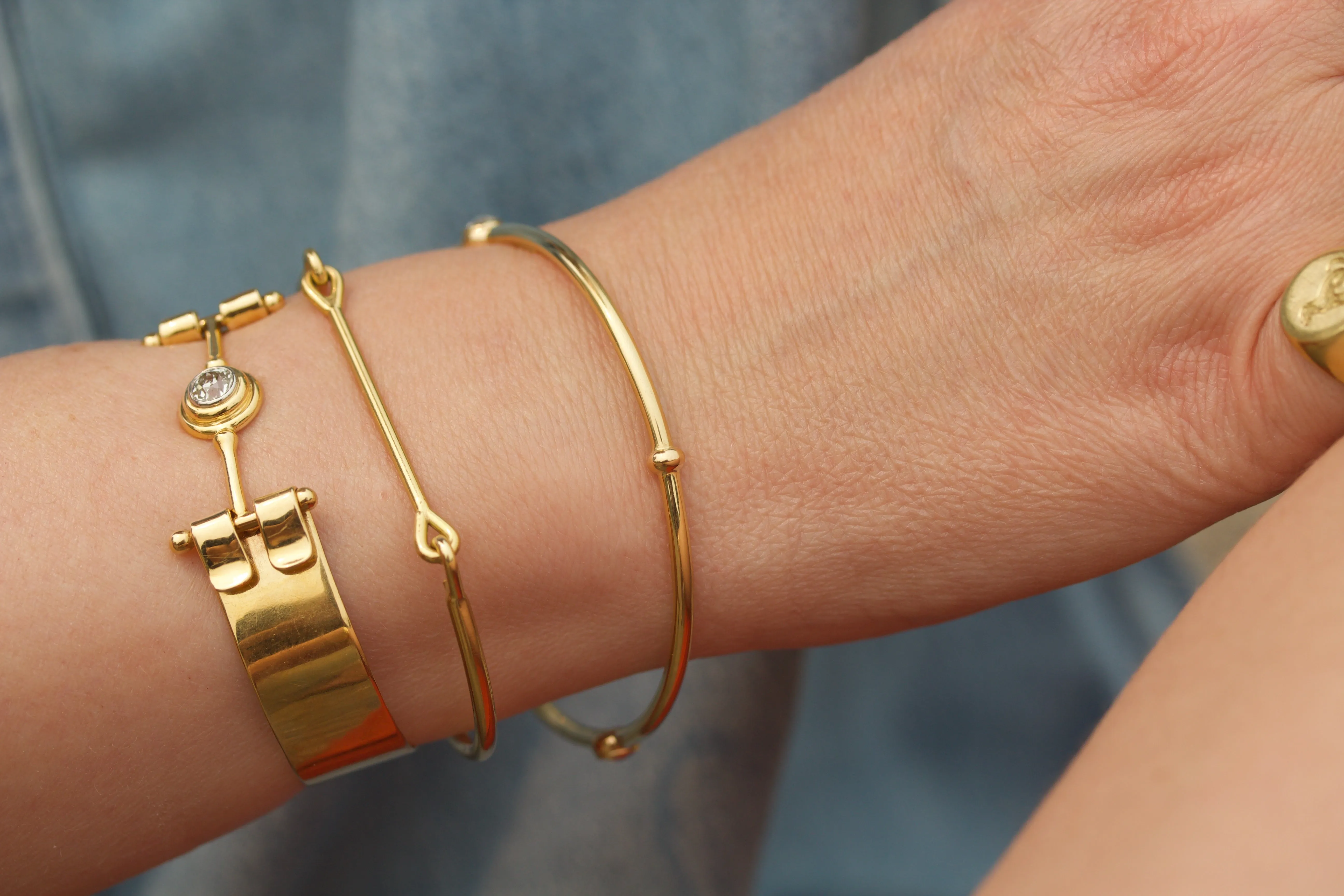 Rose Cut Diamond Bangle Bracelet